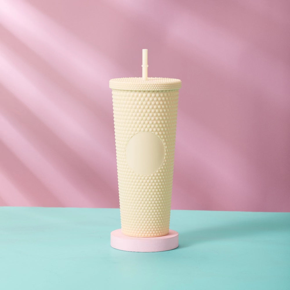Star ⭐️ same style plastic cup durian cup wholesale high-looking straw cup with paper box water cup logo colorful electroplating