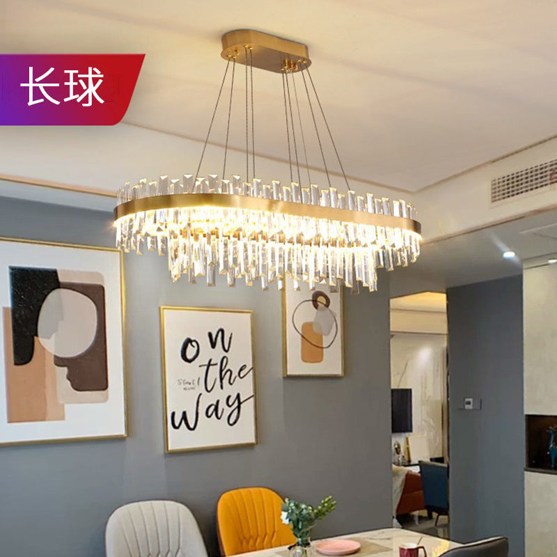 Modern living room light luxury crystal chandelier whole house package lighting simple dining room main light 2025 new lamps