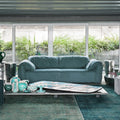 Foshan furniture little elephant ear leather sofa italian normcore living room straight row down genuine leather lazy fabric sofa