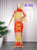 supply  contrast color chiffon dress with headscarf african plus size women's robe