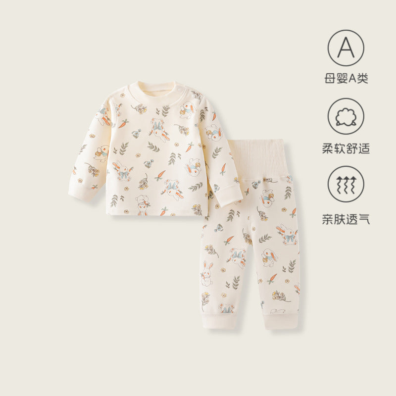 Kidsfall and winter shu velvet cloud-like cotton 300g autumn clothes high waist belly protection boneless type a heattechintimatessuit