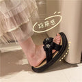 Women's slippers for outdoor wear, 2025 summer new arrival, hot-selling premium chanel-style slippers, trendy chunky sole non-slip sandals
