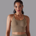 European and american new sexy backless sports bra for women, shockproof push-up yoga bra, quick-drying breathable fitness tank top