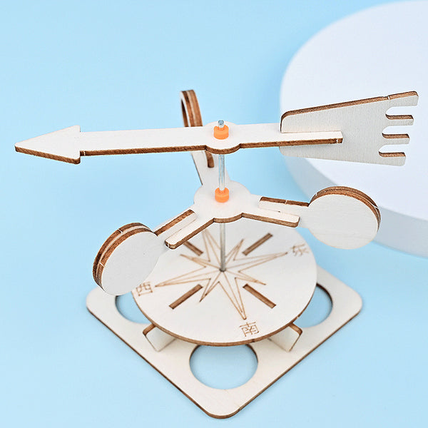 Wooden wind vane technology production gizmo creative DIY handmade stem classroom science small experiment material package