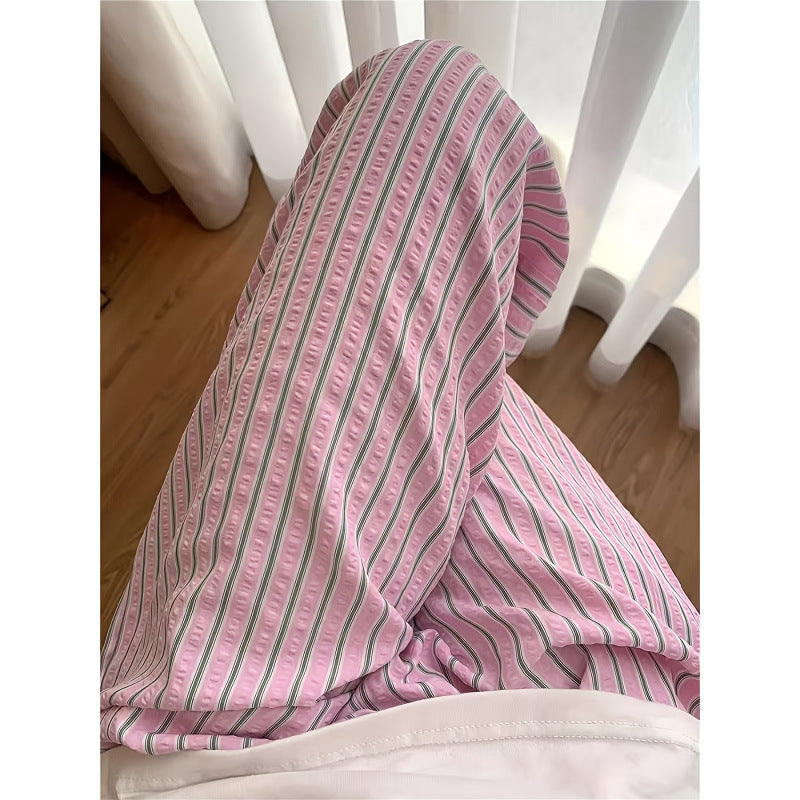 cross-border code new arrival  original women's drapedcontrast colorstripesloosecasual pants