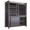 Kitchen storage rack multi-layer floor-standing storage sideboard sliding door dust-proof cabinet multi-functional storage cabinet bowl cabinet