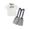 New arrival boys suitnew arrival summer overalls performance clothes baby two-piece set one-year-old preppy style dress