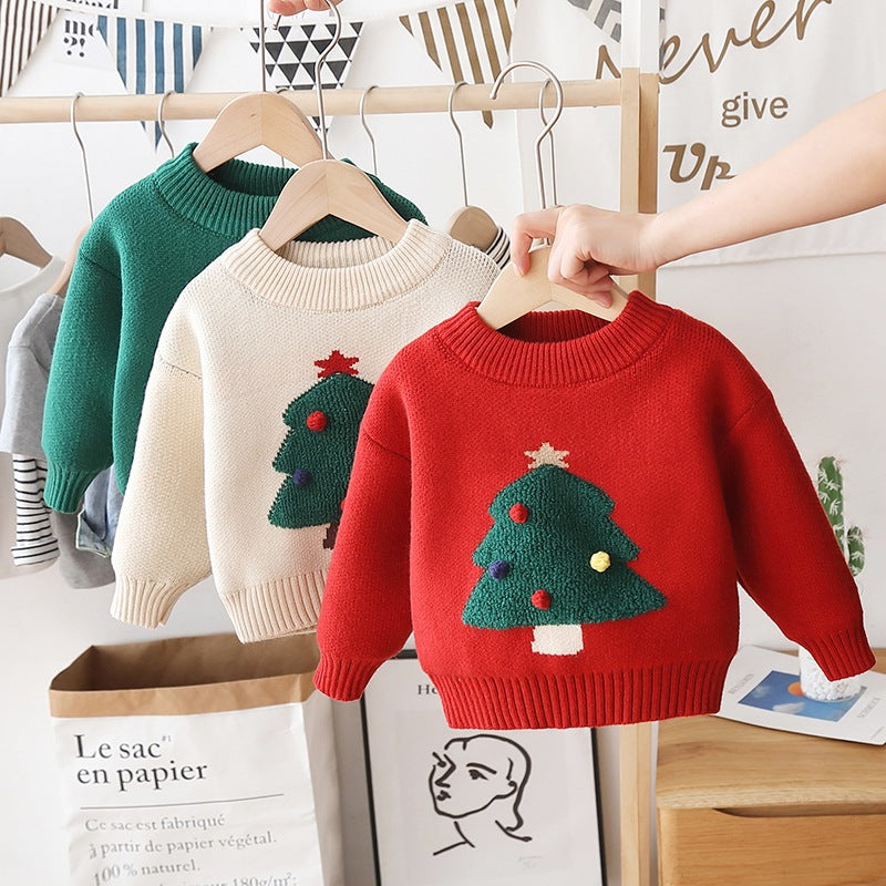 New arrivalkids sweater autumn wintergirl knitting shirt boys sweater children's heattech round neck bottom shirt wholesale