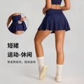 European and american new style sports tennis skirt custom high waist pocket faux two-piece yoga skort women's source factory customization