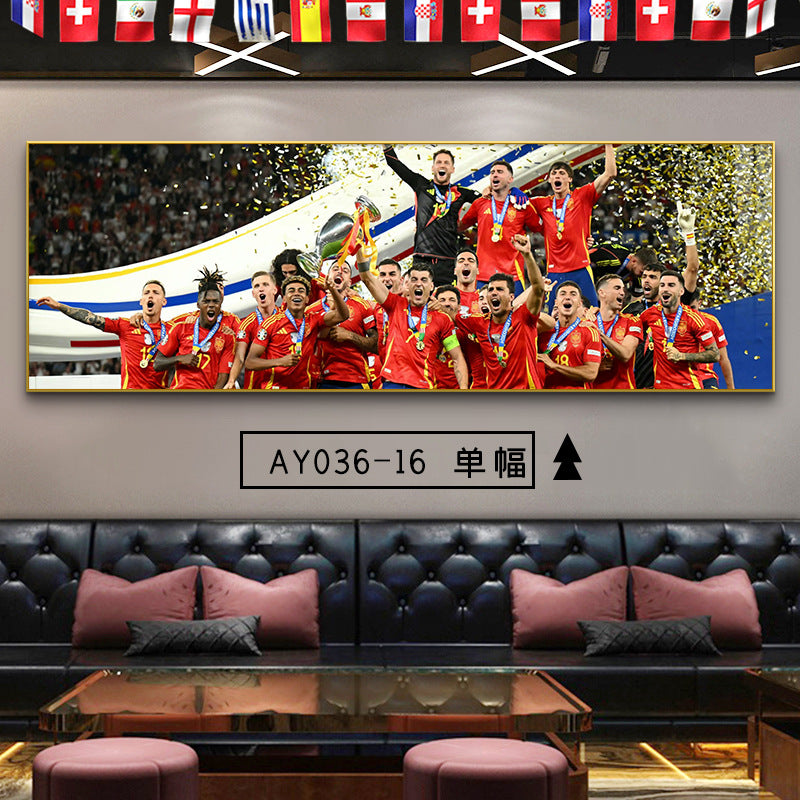 2024 Spain wins the championship decorative painting European Cup Cristiano Ronaldo poster hanging painting sports color store wall football star decoration