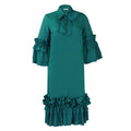 D488   summer/autumn new fashion casual ruffle bell sleeve plus size export dress
