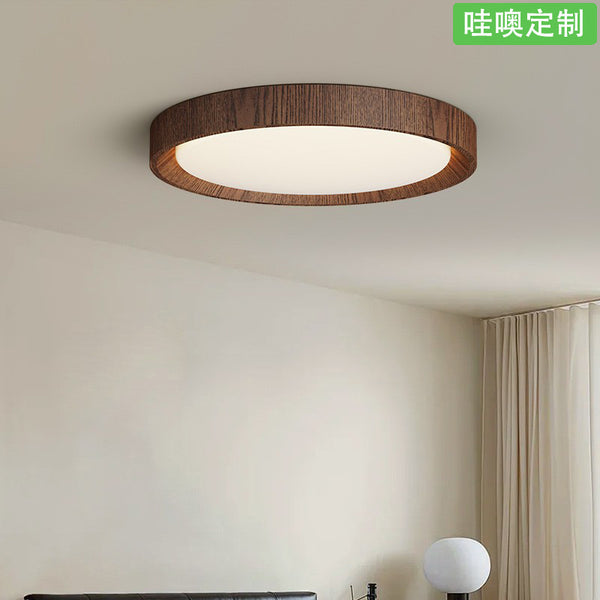 [Wow] Advanced sense wabi-sabi wind home eye protection full spectrum room light retro walnut pattern study lamp