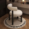 Influencer makeup vanity chair stool - premium designer lambswool cream style dining chair for girls' bedroom (suitable for plus sizes)