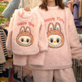 【matching family set】girls' pajamas - autumn/winter collection, kids' half-fleece thickened new style, big girls' loungewear for winter