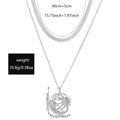 European and american cross-border jewelry fashionable minimalist sun moon disc pendant necklace women's unique multi-layered choker necklace