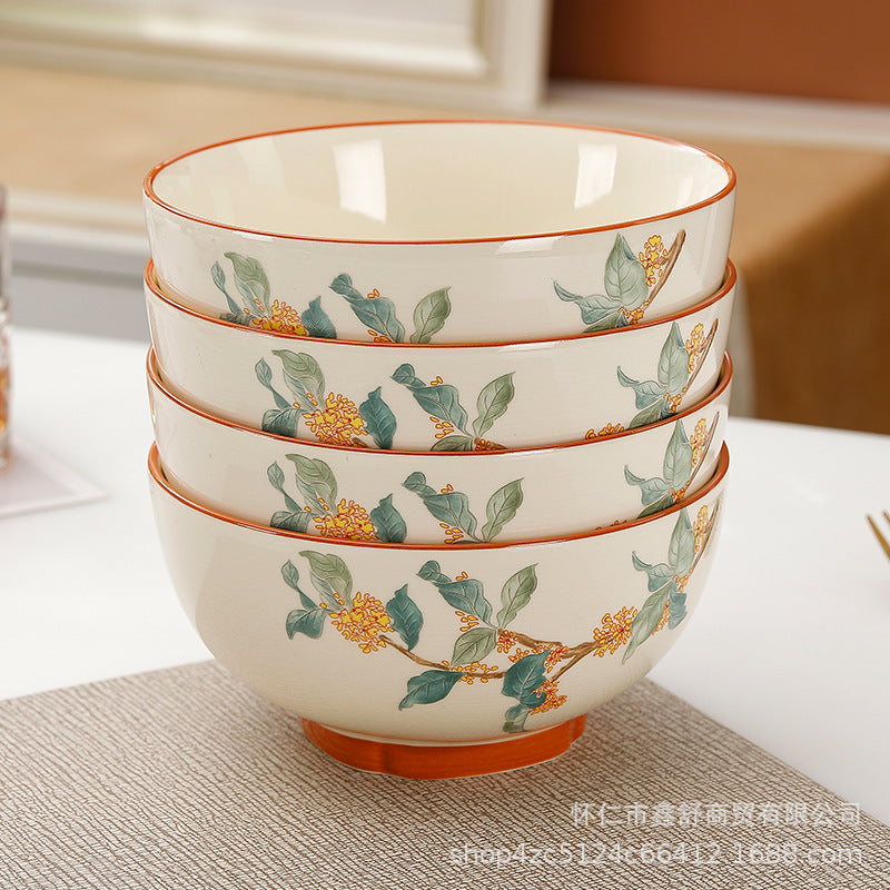 Bowl for home underglaze color pottery new chinoiserie good looking ceramic tableware rice noodle bowl large soup bowl