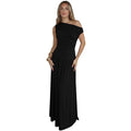 European and american women's clothing  summer new fashion solid color cinched waist slimming slant neck sleeveless dress - wholesale for export
