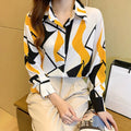 wholesale women's long-sleeved shirts, fashionable women's shirts for spring, summer, and autumn, new cross-border printed designs