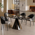 Optional board new arrival marble dining table large apartment natural luxury stone black rose classy oval luxury dining table and chairs