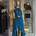 European and american cross-border women's fashion:  summer new arrivals - sexy and elegant halter neck sleeveless top with pleated midi skirt set