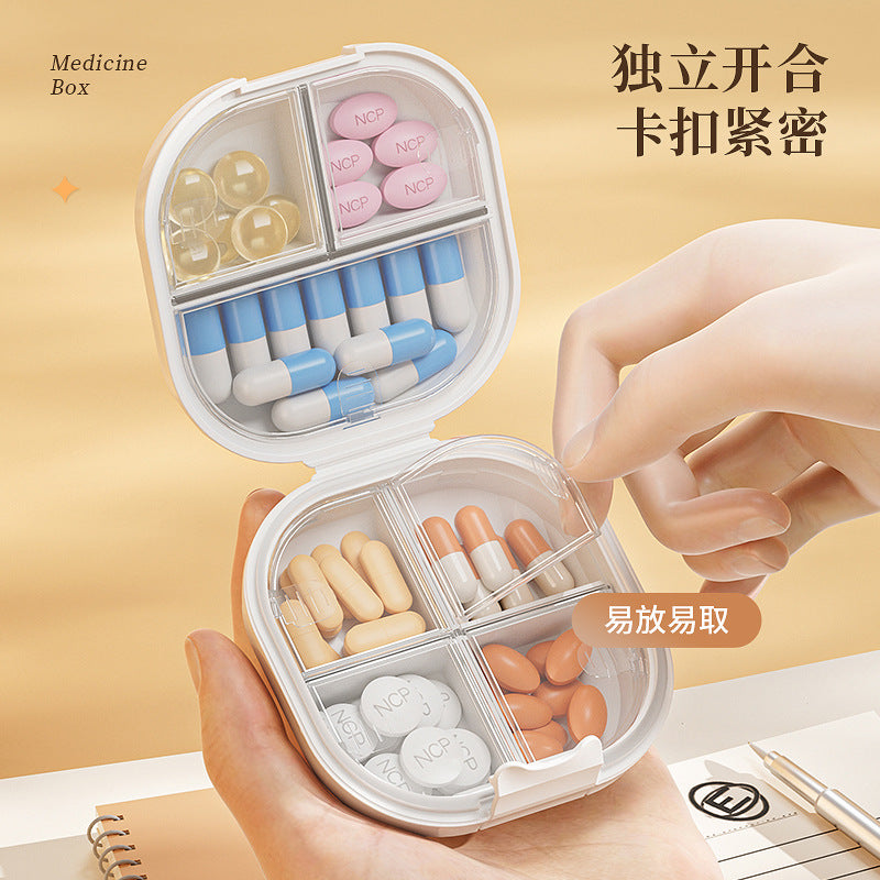 Medicine box sub-packing box portable seven days a week tablet sealed box moisture-proof medicine storage box mini medicine box