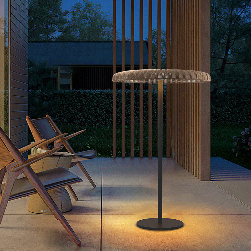 Outdoor waterproof woven solar lawn lamp b&b terrace rooftop restaurant arrangement lamp house courtyard floor lamp