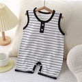Summer newborn romper: lightweight, sleeveless, pure cotton bodysuit for baby boys and girls - striped tank top style