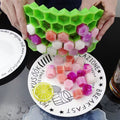 Silicone ice cube tray mold - easy release, quick freezing, fast ice dispensing - home use ice making mold - honeycomb ice cube tray - cross-border hot seller