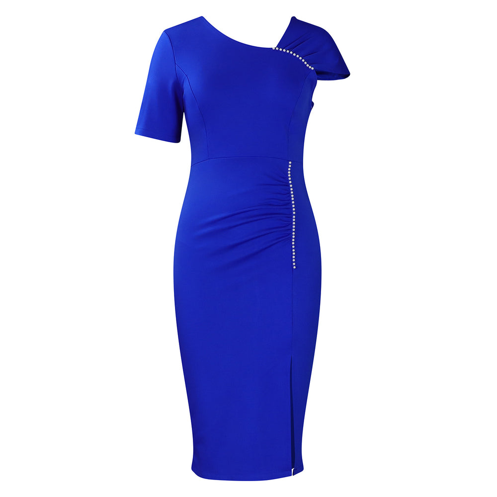 D564 european and american  foreign trade new arrivalelegant hip-covering beaded high waist ol pencil skirt african dress