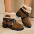 Export cross-border plus sizefleece-lined short women's boots martin boots stuffed women's boots winterfashionheattech cotton boots wholesale