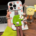 Suitable for iphone16 three-dimensional long-legged cat mobile phone case 17promax polka dot background anti-fall soft case couple model