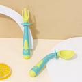 Kids feeding tableware baby spoon learning to eat curved fork spoon suit twisted food spoon maternal and infant products wholesale