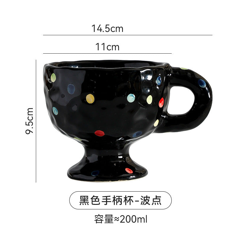 Stylishcasual ceramic creative mug hand-kneaded asymmetrical couple hand gift drinking cup tea cup tall coffee cup