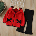 Girls' knitted sweater two-piece set -  autumn/winter new collection - girls' half-fleece warm outfit