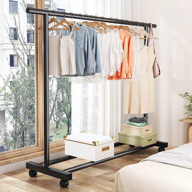 Clothes hanger floor-standing for home balcony indoor simple clothes drying pole movable clothes hanger student dormitory clothes drying rack