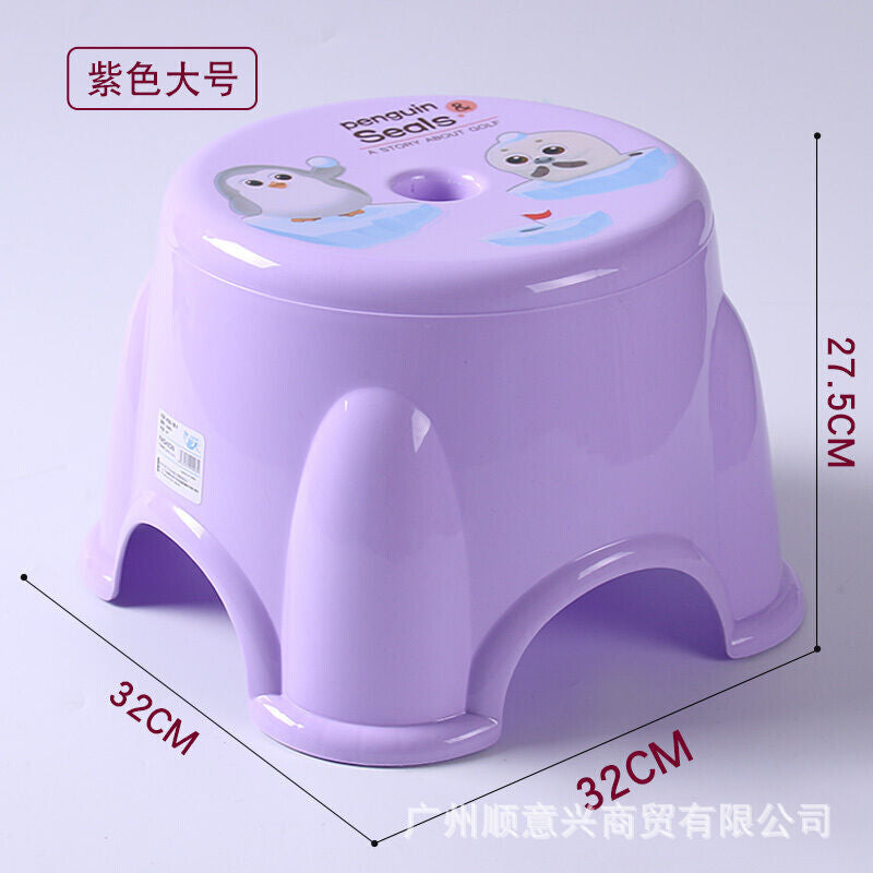 Children's plastic small stool Kindergarten bench Round low stool Coffee table stool Household non-slip bath low stool Small chair