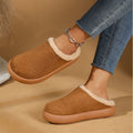Exportplus size toe cap thick bottom fur slippers for women new arrivalfall and winterfleece-lined toe cap half slippers wholesale