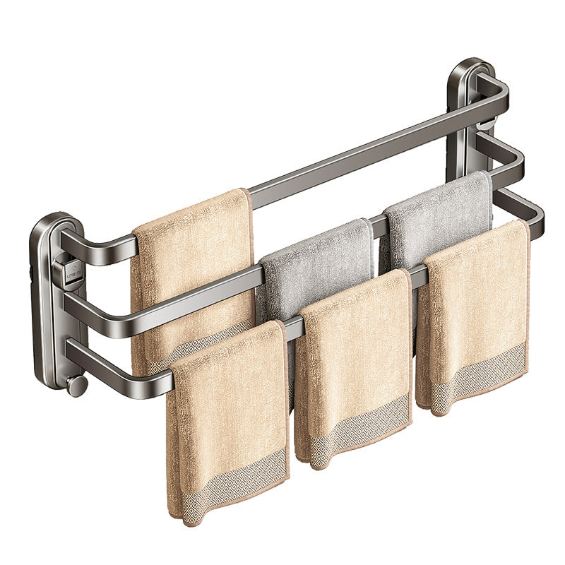 Strong suction cup type towel bar rack No punching toilet Bathroom wall hanging single and double three-layer bath towel storage rack