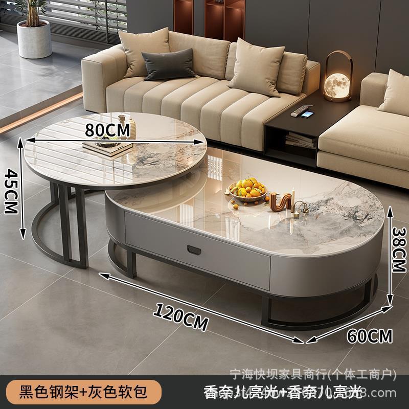 Coffee table accessible luxury oval living room modern for homecasual type rock slab popular glass tea table small apartment accessible luxury