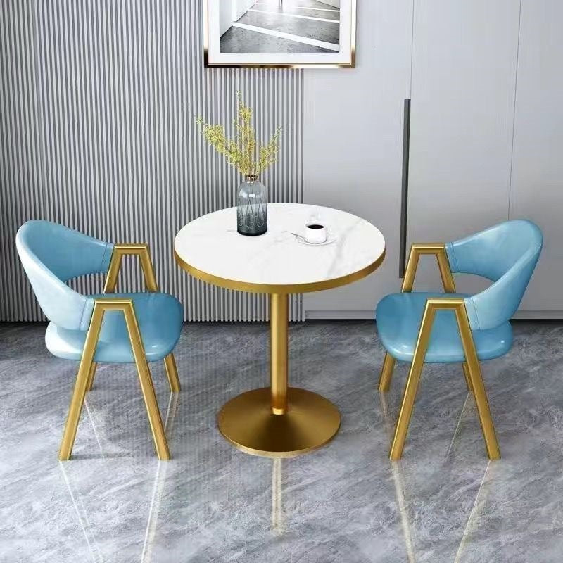 Nordic style negotiation table and chair combination, simple small apartment, milk tea balcony casual small round table, balcony tea table and chair