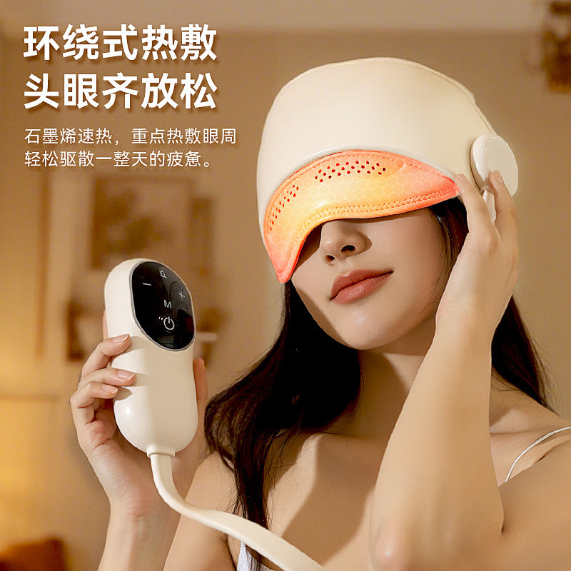 Massage helmet air pressure sleep head massager - wireless electric hot compress airbag therapy head massager for home use