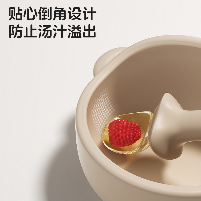 All-in-one baby feeding bowl set - anti-spill, non-slip silicone tableware for home use