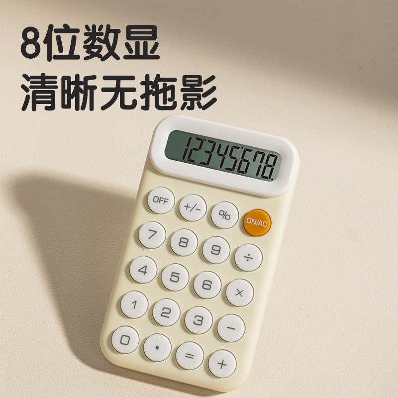 Deli TE10 Portable Calculator (Table) Candy Color Cute Student Small Computer Silicone Buttons