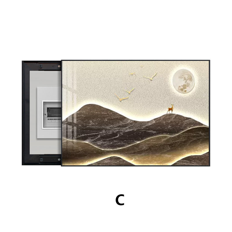 Rizhao Jinshan meter box decorative painting light luxury high sense push-pull blocking distribution box hanging painting mural