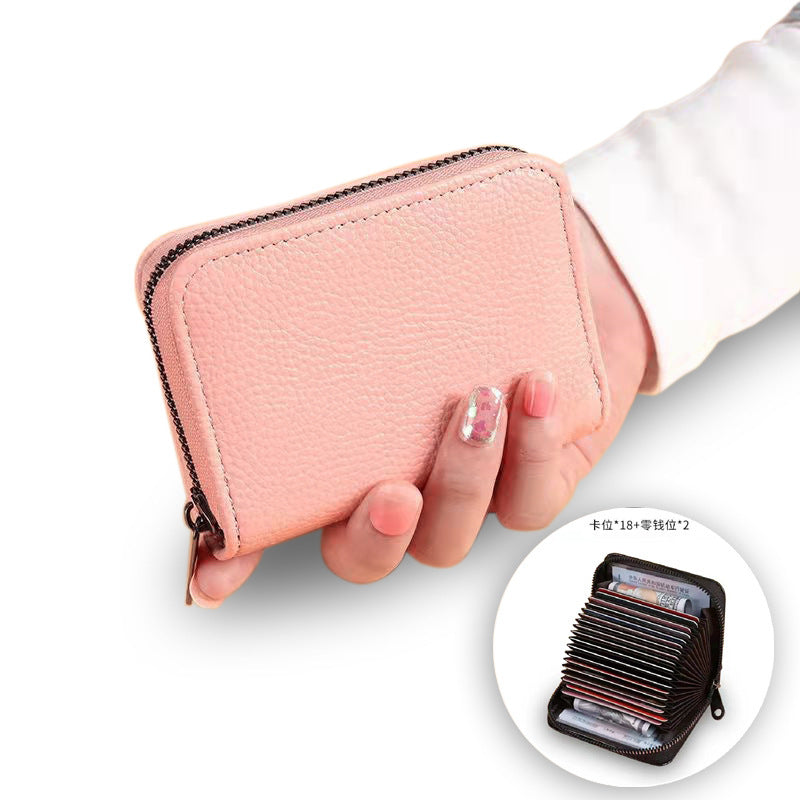 Organ card bag, ID bag, solid color multi-card all-in-one bag, the same style for men and women, exquisite bank card storage card bag, mini.