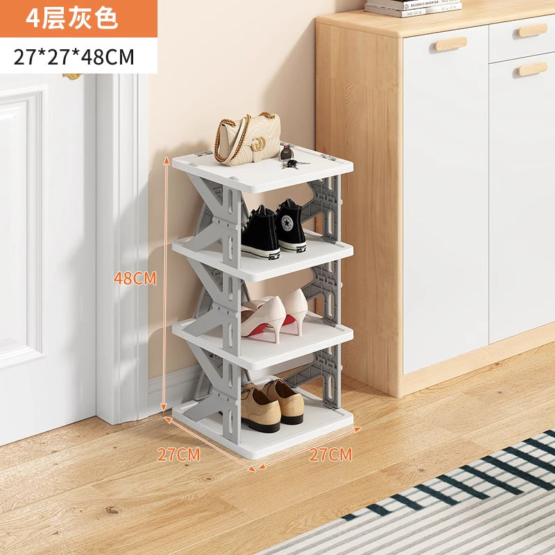 Installation-free foldable shoe rack for home door simple multi-layer small narrow entry door back dormitory space-saving shoe rack