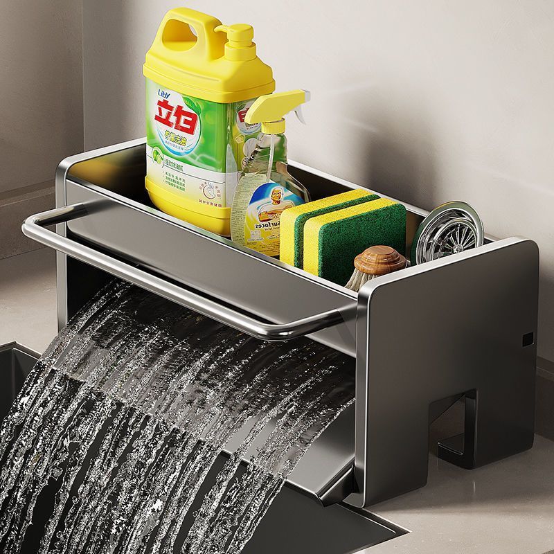 Kitchen rack, sink rag, drain rack, faucet, sink, dishwashing, steel ball, dishwashing liquid, supplies storage rack