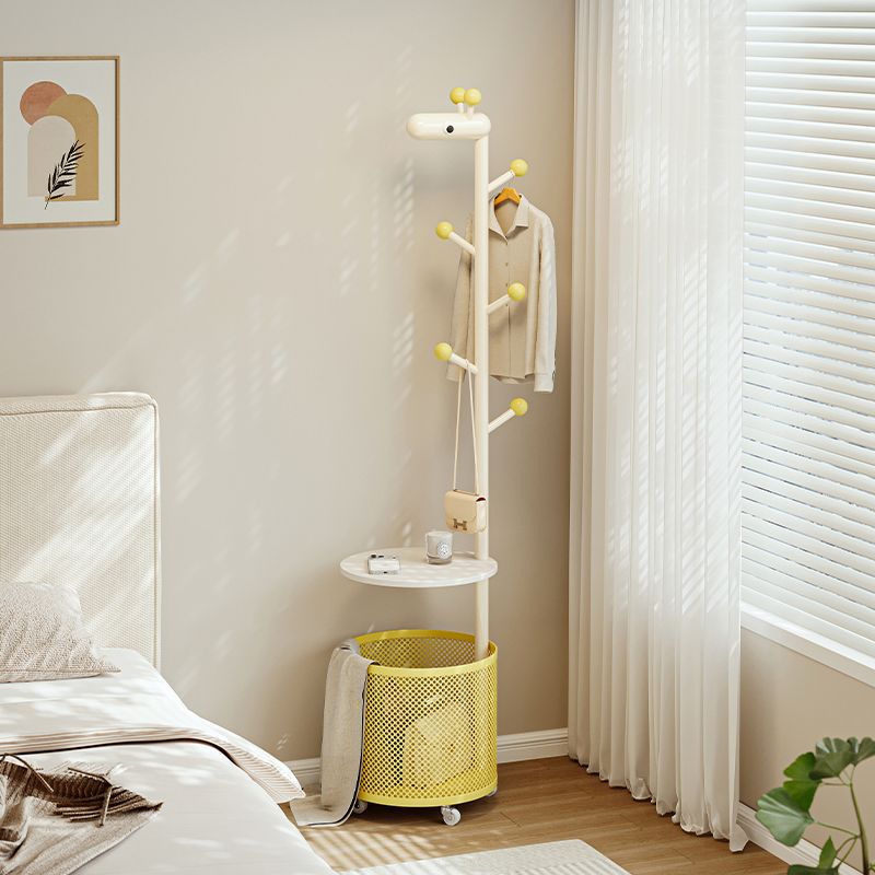 Simple for home entrance floor-mounted movable clothes rack girls bedroom bedside storage storage basket small coat rack