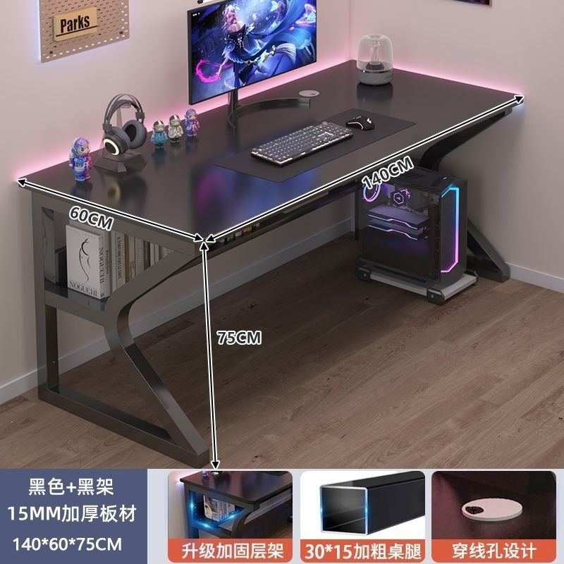 Perforated board e-sports table desktop computer table bedroom for home desk student study desk bookshelf all-in-one table
