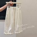 Summernew arrivalgirlpure cotton polka dot lace casual pants k-stylefashionpantskids pants children's clothing trendy